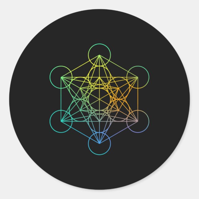 Adesivo Metatrons Cube Sacred Geometry Funny Family Retro  (Frente)