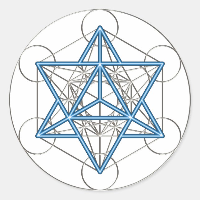 Adesivo Metatrons cubo - Merkaba estrela Tetraeder - (Frente)