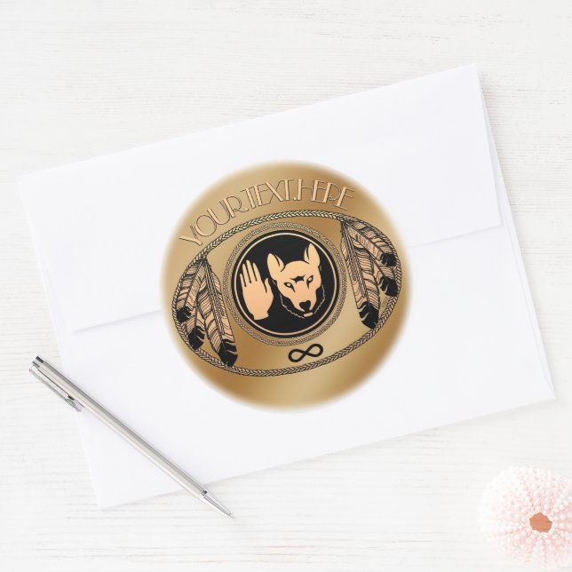 Adesivo Metis Flag Art Stickers First Nações Wolf Gifts (Envelope)