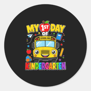 Adesivo Meu 1º dia de ônibus escolar de jardim de infância