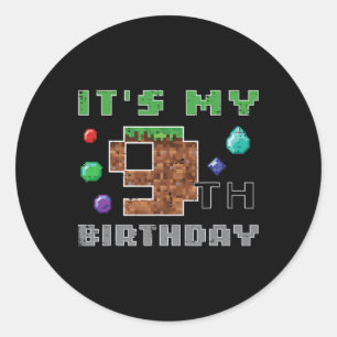 Adesivo Meu 9º Aniversário Pixel 9 Gamer Vídeo Jogos Menin