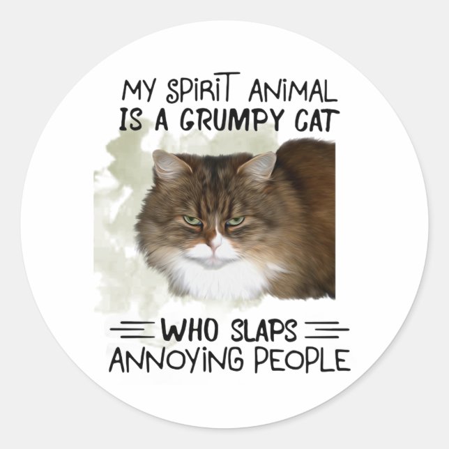 Adesivo Meu Animal Espírito É Um Animal De Gato Que Põe Pr (Frente)