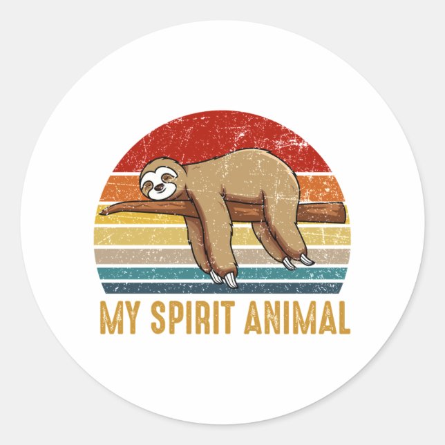 Adesivo Meu animal espiritual Sloth Dormindo (Frente)