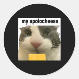Adesivo Meu Apolocheese Meme de Gato Engraçado Brainrot Hu