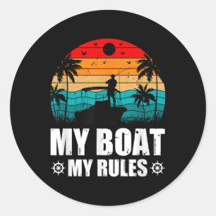 Adesivo Meu Barco Minhas Regras, Capitão Do Barco, Capitão