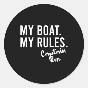 Adesivo Meu Barco Minhas Regras Capitão Ron Barco Personal