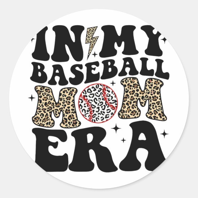 Adesivo Meu Baseball Mãe Era Leopardo Mãe Baseball Mama Mo (Frente)