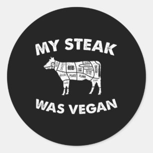 Adesivo Meu Bife Era Vegan - Engraçado Comedor De Carne