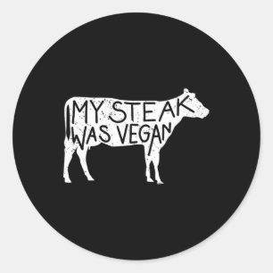 Adesivo Meu Bife Era Vegan - Engraçado Vapor Anti-Vegan