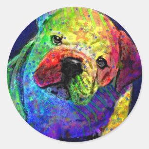 Adesivo meu buldogue psicadélico