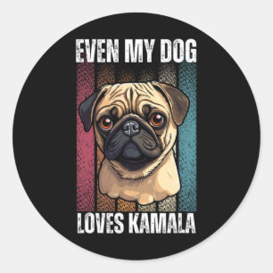Adesivo Meu Cachorro ama amantes de Kamala Pug