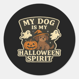 Adesivo Meu Cachorro é Meu Espírito de Halloween _ Amante