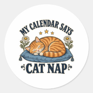 Adesivo Meu Calendário Diz Soneca de Gato Gato Persa Adorm