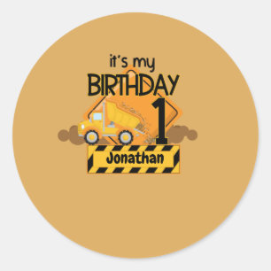 Adesivo Meu Caminhão de Despejo de primeiro aniversario