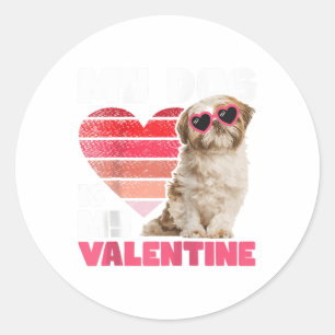 Adesivo Meu Cão É Meu Namorados - Tattoo Shih Tzu Animal D