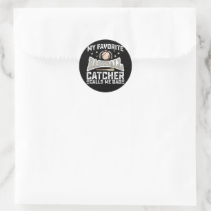 Adesivo Meu Catcher de Beisebol Favorito Me Chama de Papai