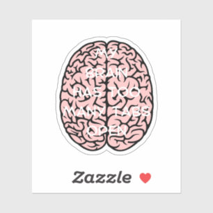 Adesivo Meu cérebro tem muitas guias, guias do cérebro, ci