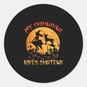 Adesivo Meu Chihuahua Dirige Shotgun Halloween Engraçado
