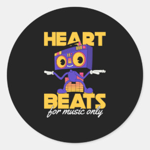 Adesivo Meu Coração Bate Por Música Apenas Amante de Músic