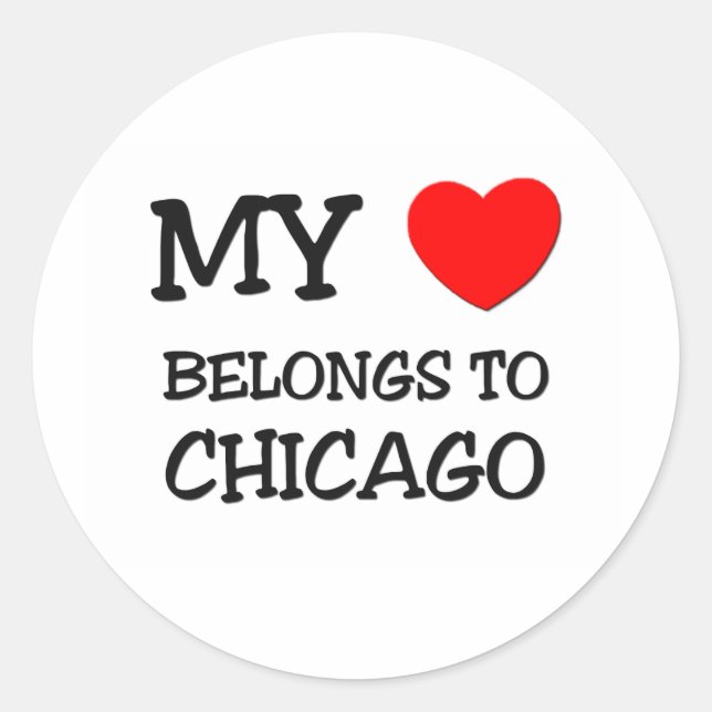 Adesivo Meu coração pertence a CHICAGO (Frente)