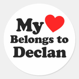 Adesivo Meu Coração Pertence a Declan