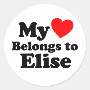 Adesivo Meu Coração Pertence à Elise