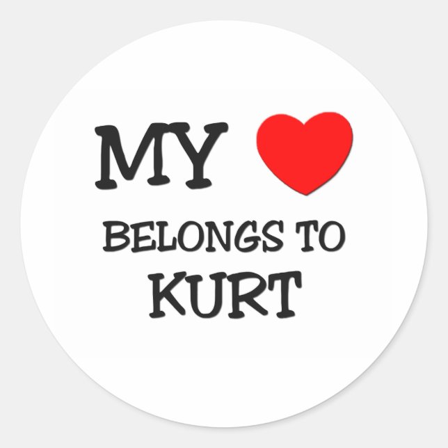 Adesivo Meu Coração Pertence a Kurt (Frente)