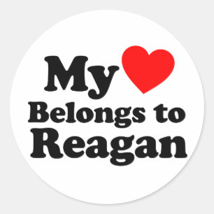 Adesivo Meu Coração Pertence a Reagan