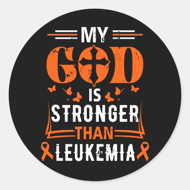 Adesivo Meu Deus é mais forte do que a Leucemia Sobreviven (Frente)