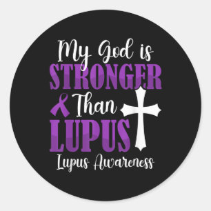 Adesivo Meu Deus É Mais Forte Que Lupus De Fita Roxo