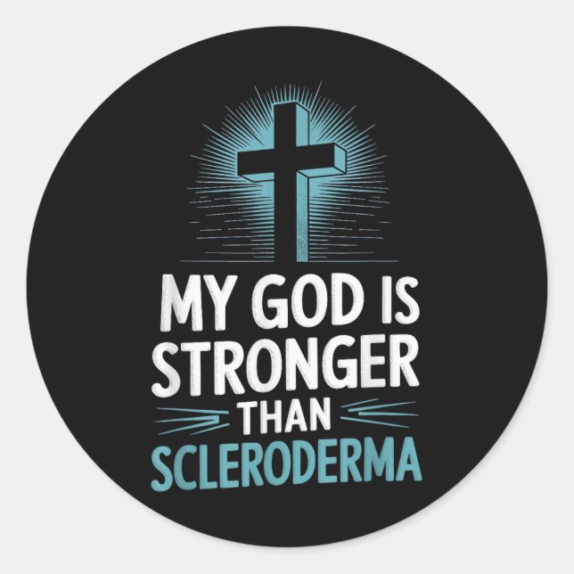 Adesivo Meu Deus É Mais Forte Que O Escleroderma (Frente)