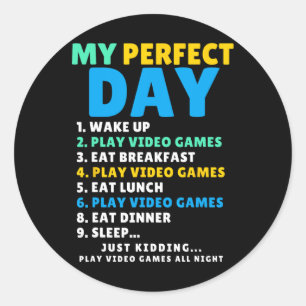 Adesivo Meu Dia Perfeito Jogar Video Games Divertido Gamer