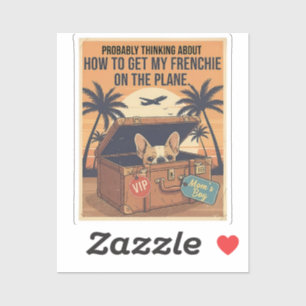 Adesivo Meu Frenchie Está Vindo Comigo Viagem Divertida Fr