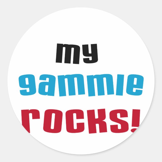 Adesivo Meu Gammie Rocks T shirts e presentes (Frente)