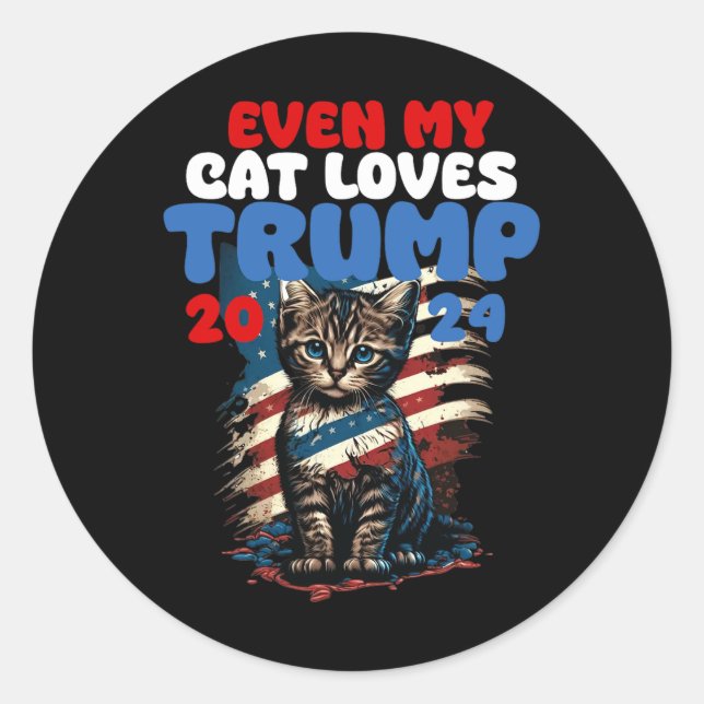 Adesivo Meu Gato Adora Camisa Trump 2024 (Frente)