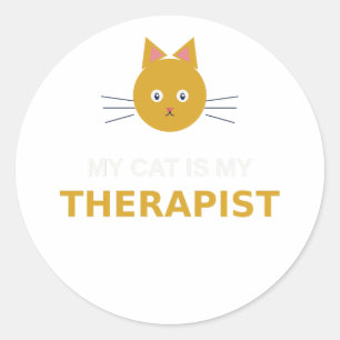 Adesivo Meu Gato É Meu Terapeuta – Dito Divertido de Gato