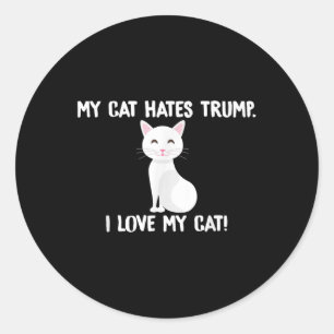 Adesivo Meu Gato Odeia Trump Engraçado Anti-Trump