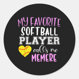 Adesivo Meu Jogador de Softball Favorito Me Chame De Memer