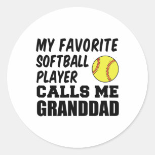 Adesivo Meu Jogador de Softbol Favorito Me Chama De Vovô