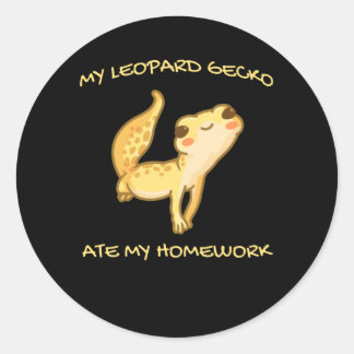 Adesivo Meu Leopardo Gecko Comeu Meu Trabalho De Casa Gekk