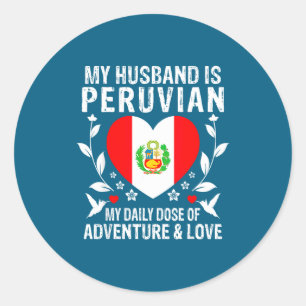 Adesivo Meu marido marido peruano bandeira do peru