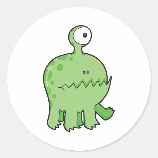 Adesivo meu monstro de ciclistas de estimação verde (Frente)