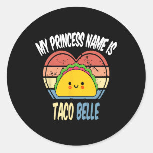 Adesivo Meu Nome Princesa É Taco Belle Engraçado Foodie Ci