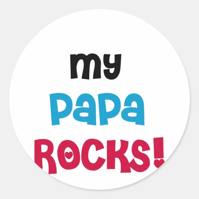 Adesivo Meu Papa Rocks Camisetas e presentes (Frente)