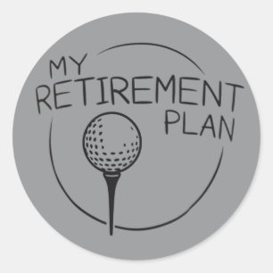 Adesivo Meu Plano de Aposentadoria Dito Divertido Golfista