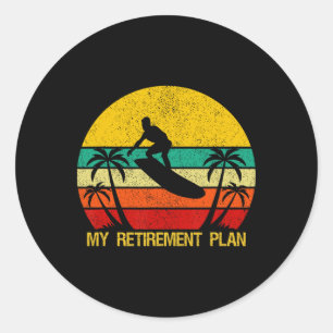 Adesivo Meu Plano de Aposentadoria Prancha de Surf Em Brev