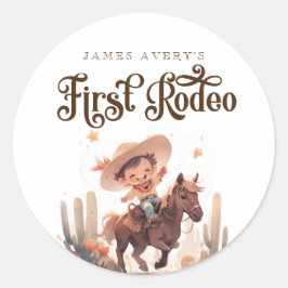 Adesivo Meu Primeiro Aniversário do Cowboy Ocidental Selva