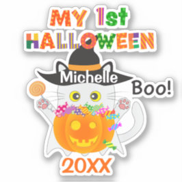 Adesivo Meu primeiro gato fantasma de Halloween