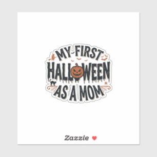Adesivo Meu Primeiro Halloween como uma Mamãe Desenho Vint
