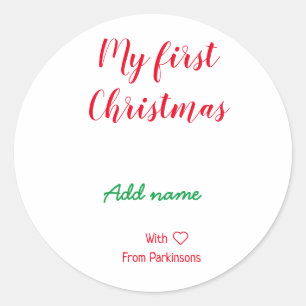 Adesivo Meu primeiro Natal adiciona o nome da família com